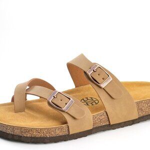 Womens Cork Sandals Comfortable Footbed Slides Summer Beach Casual Shoes